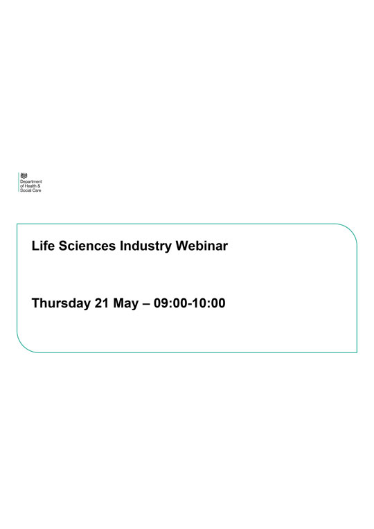 Webinar slides: Coronavirus (COVID-19): Update on therapeutics - 21 May 2020