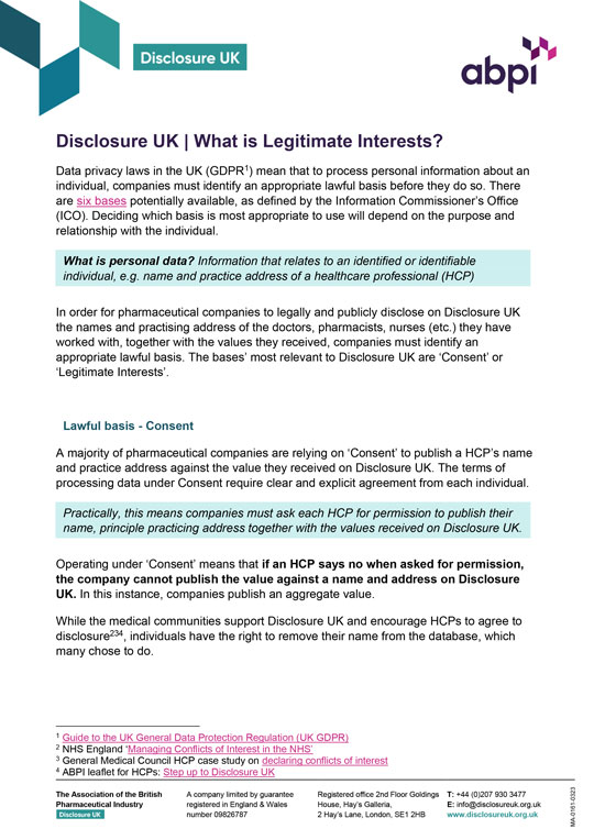 Legitimate Interest Factsheet March 2023