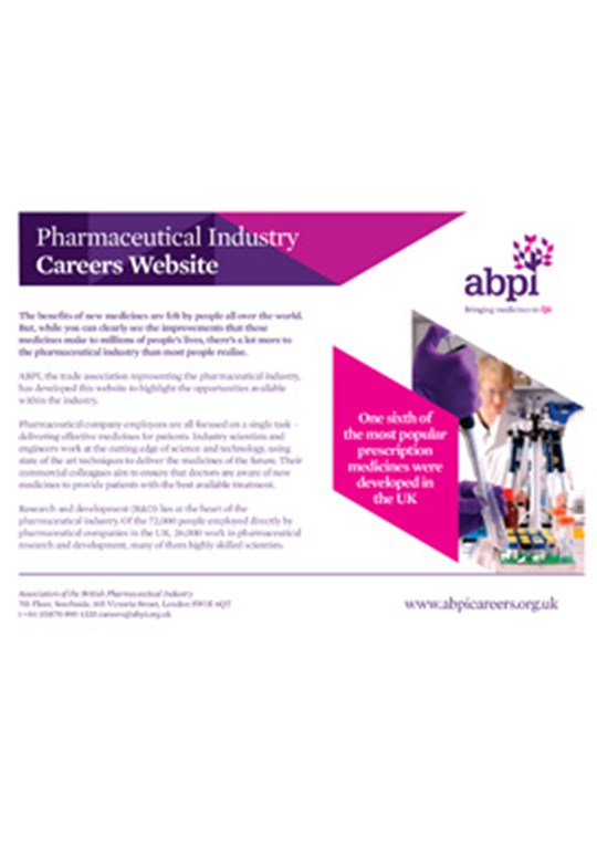 ABPI Careers website flyer